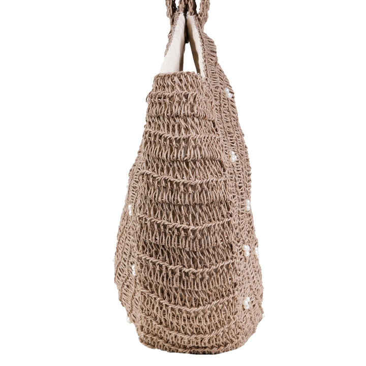 The Regal Wrist Hand Bag | Hand-Crafted & Crochet | Jute Yarn | Brown