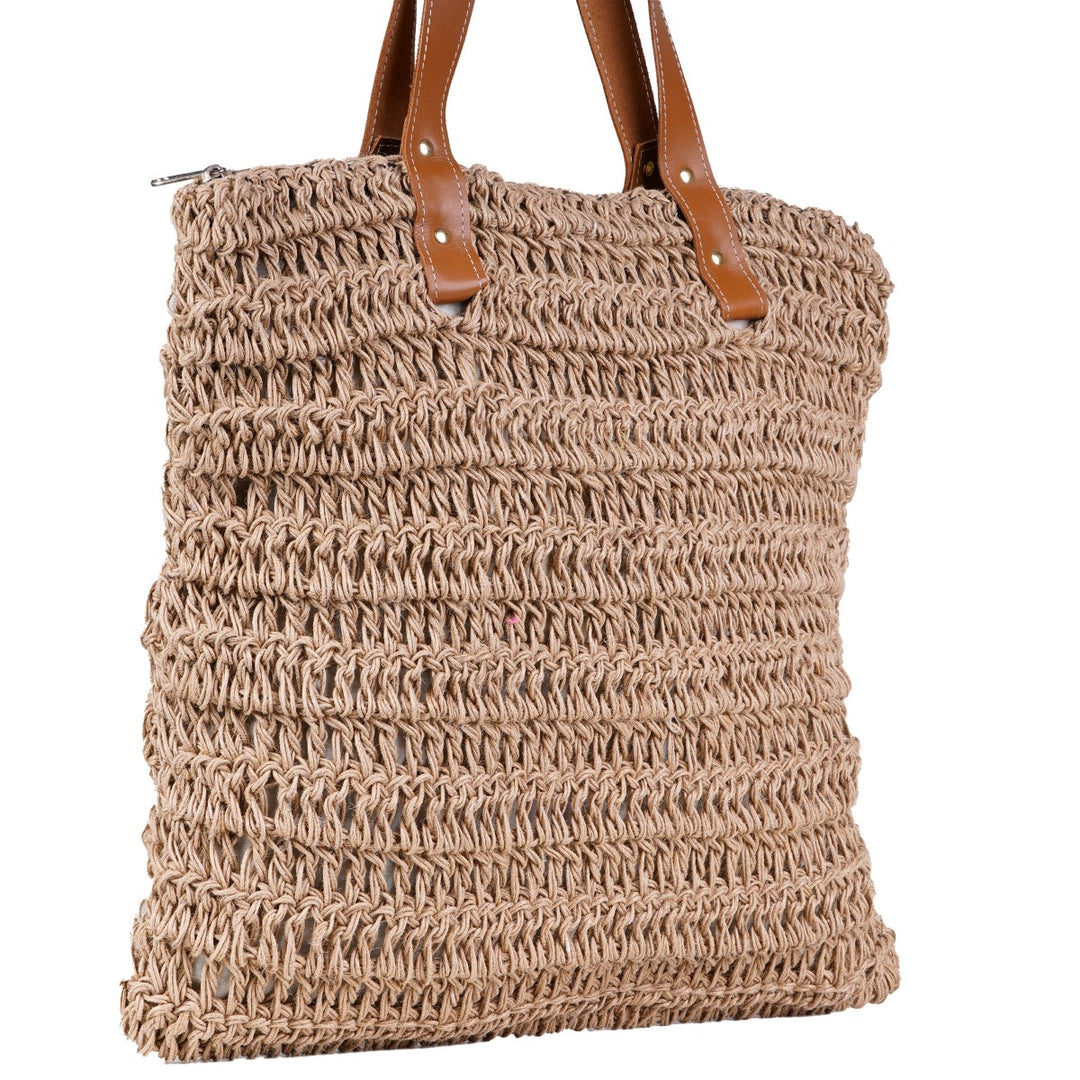 Brunette Bag | Hand-Crafted & Crochet Work | Jute | Brown