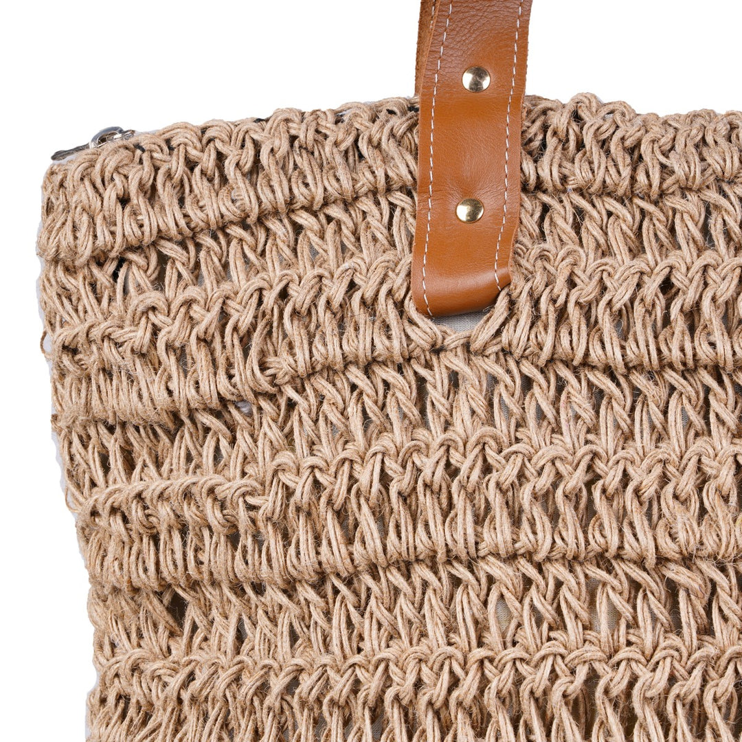 Brunette Bag | Hand-Crafted & Crochet Work | Jute |  Brown