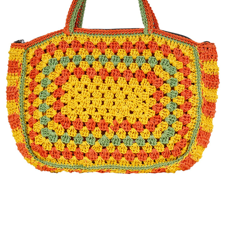 Hand-Crafted Hand Bag | Cotton Yarn | Large Size | Mustard Yellow