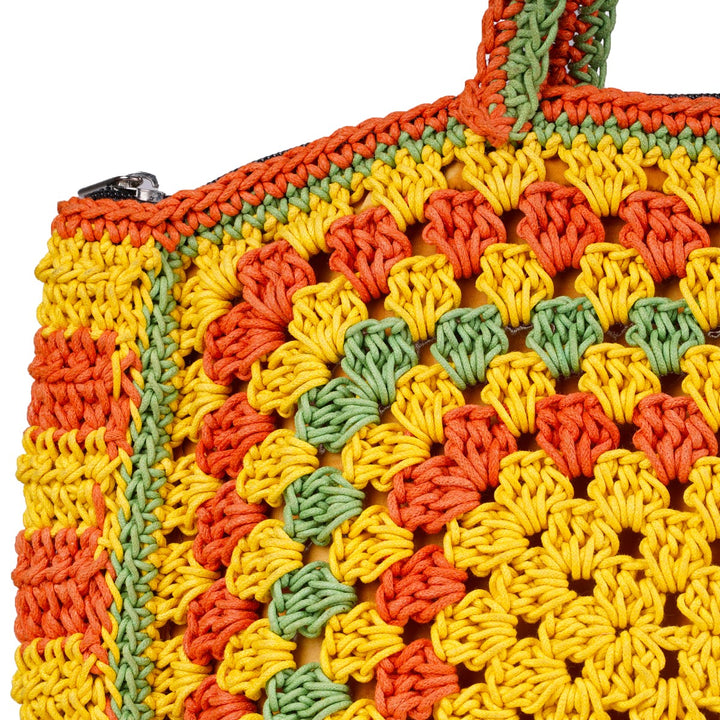 Hand-Crafted Hand Bag | Cotton Yarn | Large Size | Mustard Yellow