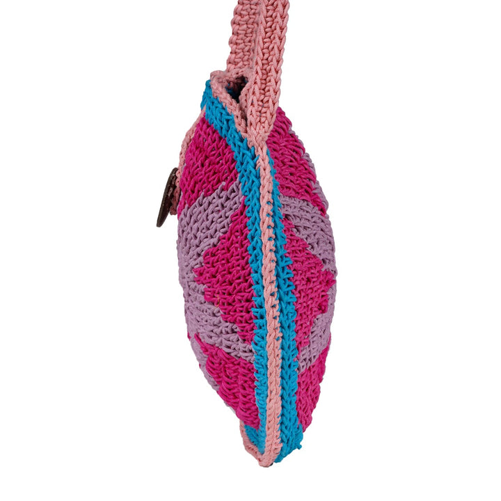 Starfish Mini Round Sling Bag | Hand-Crochet | Cotton Yarn | Watermelon Pink