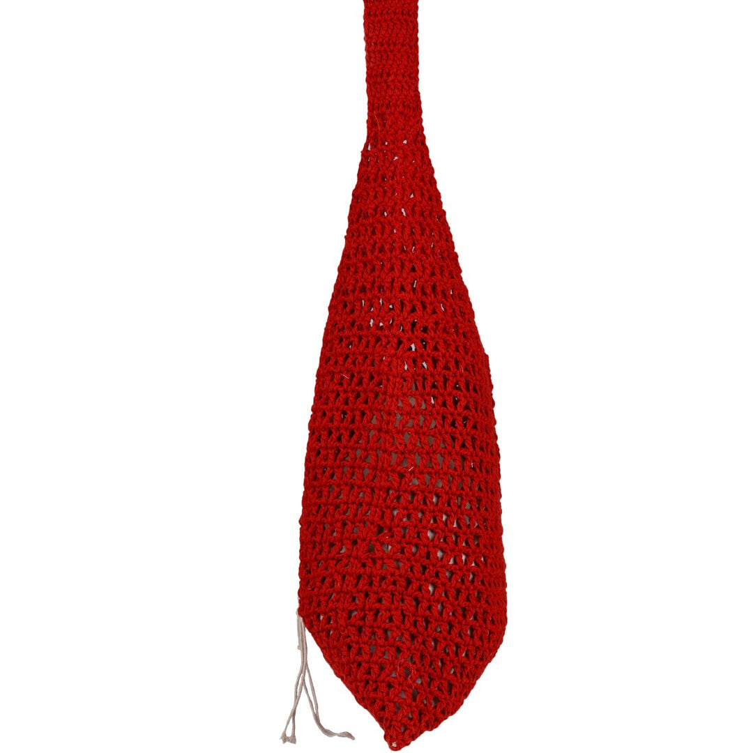 Rust Hobo Hand Bag | Hand-Crochet | Cotton Yarn | Crimson Red