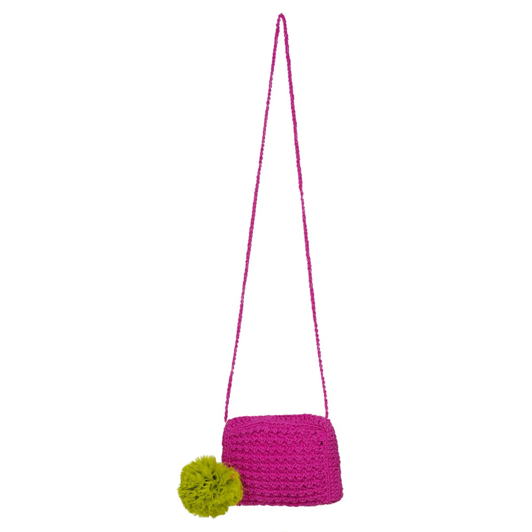 Mini CB Sling Bag | Hand-Crochet | Cotton Yarn | Fuchsia Pink