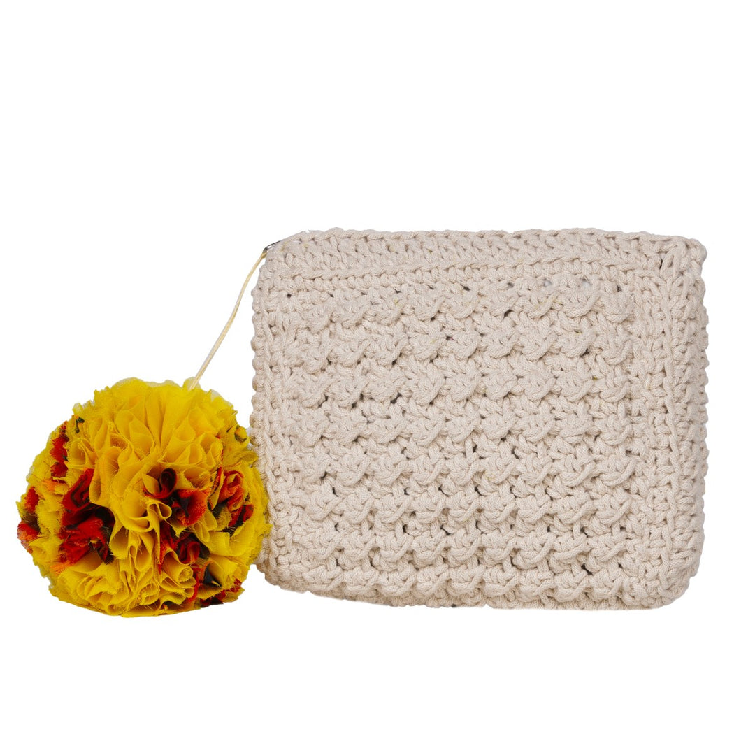 Mini CB Sling Bag | Hand-Crochet | Cotton Yarn | Off White