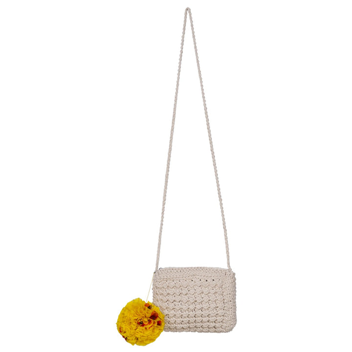 Mini CB Sling Bag | Hand-Crochet | Cotton Yarn | Off White