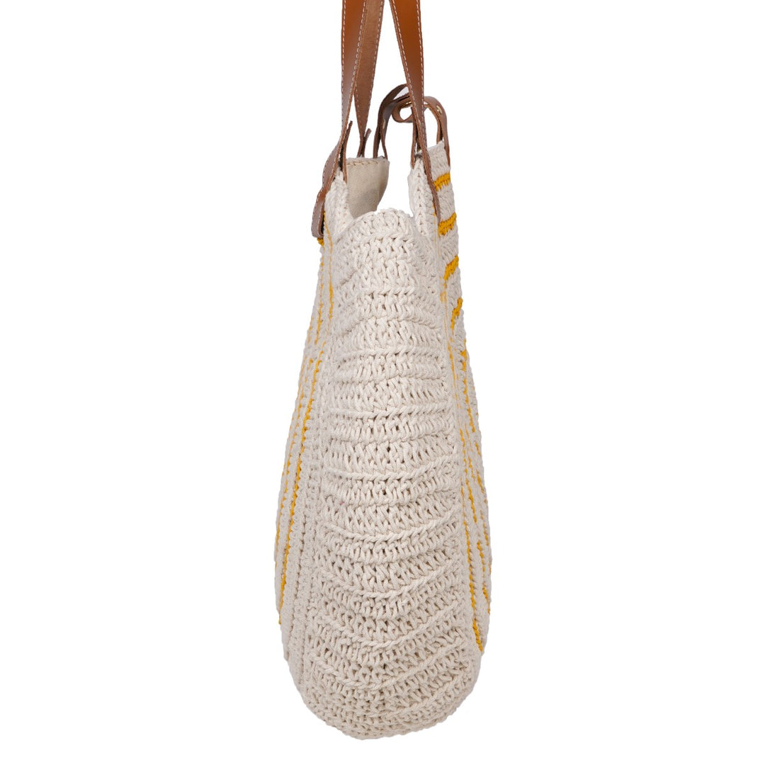 United Urbane Hands Bag | Hand-Crochet | Cotton Yarn | Off-White