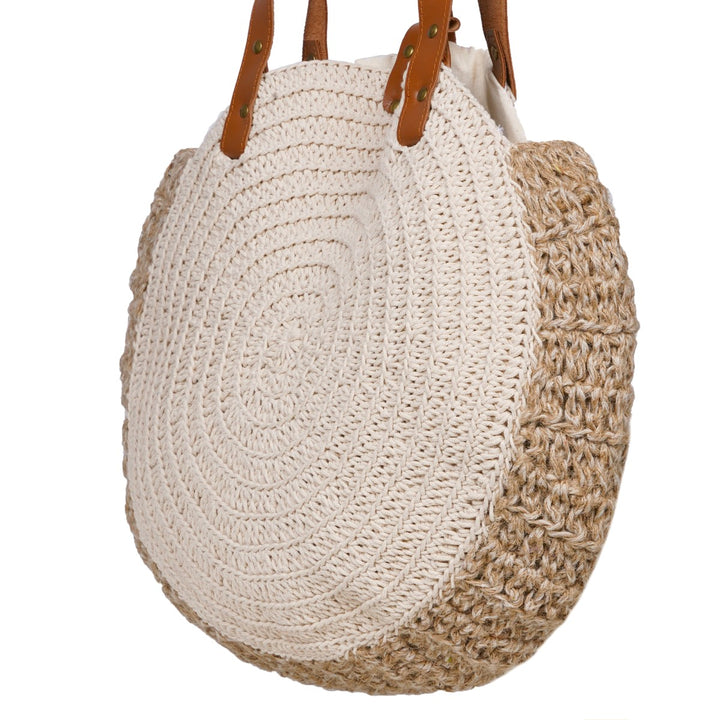 United Urbane Hands Bag | Hand-Crochet | Cotton Yarn & Jute | Off White