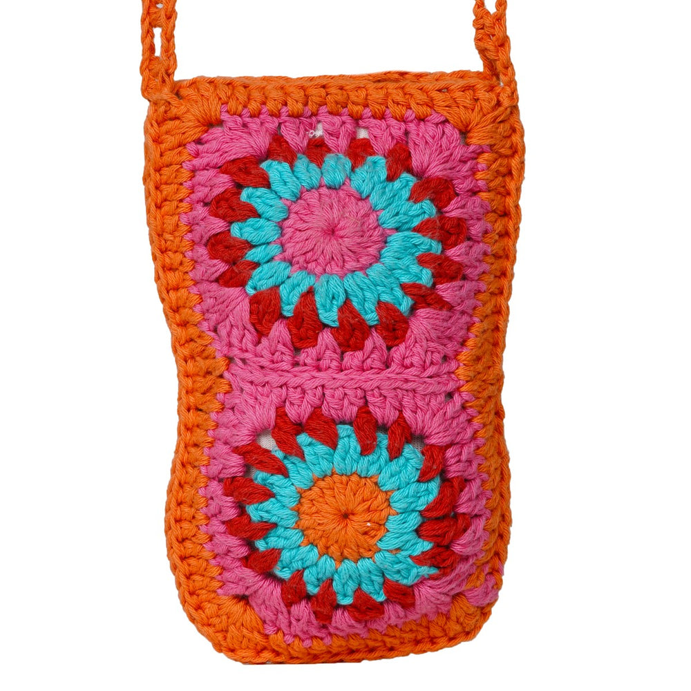 Mobile Mini Sling Bag | Hand-Crochet | Cotton | Sustainable | Multi-Colour