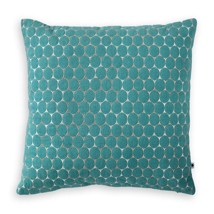 Swirl Patterned Cushion Cover In Cotton | Quilted Embroidery | 16" x 16"