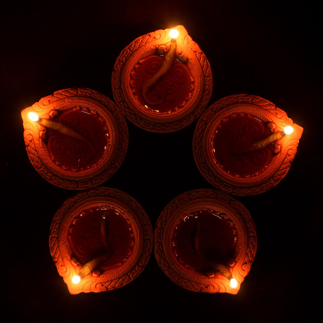 Traditional Terracotta Small Motif Diya | Diwali Special | Pack Of 24