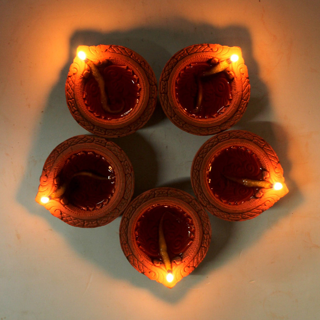 Traditional Terracotta Small Motif Diya | Diwali Special | Pack Of 24