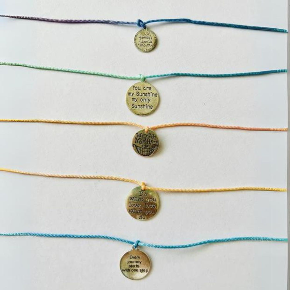 Do What You Love | Beautiful Quote Rakhis | Hand-Made | Siver & Teal Blue