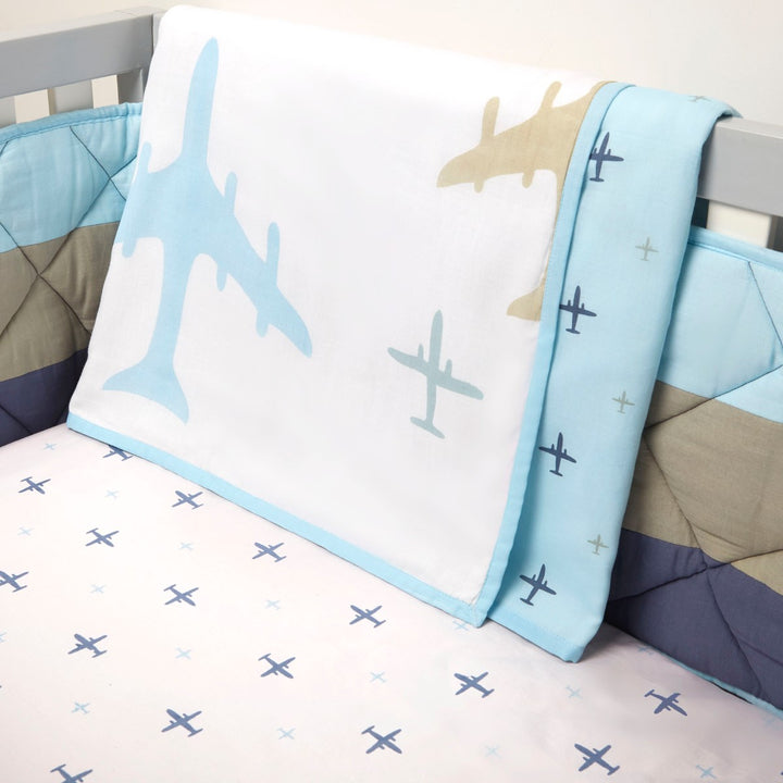 Dream Wings Light Blue Soft Dohar Blanket For Babies | Nursery Essential