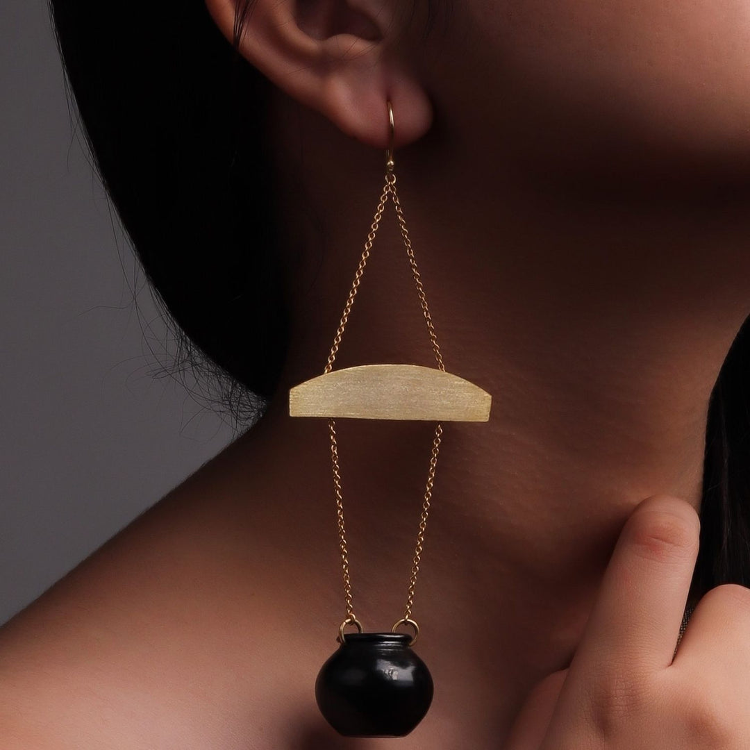 Earring Handi | Crafted With Black Pottery 