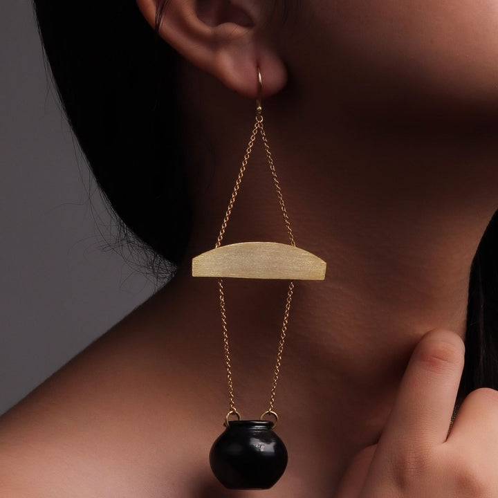 Earring Handi | Crafted With Black Pottery 