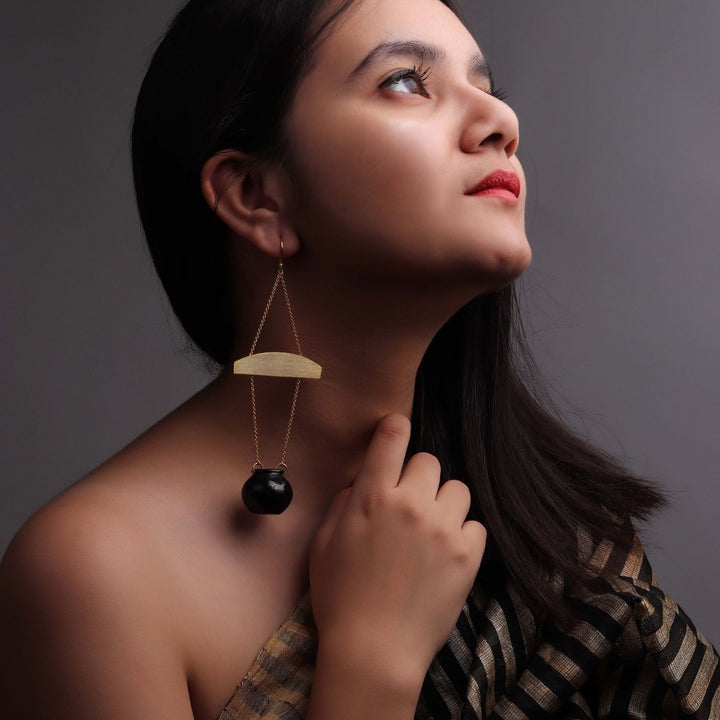 Earring Handi | Crafted With Black Pottery | Statement Earrings