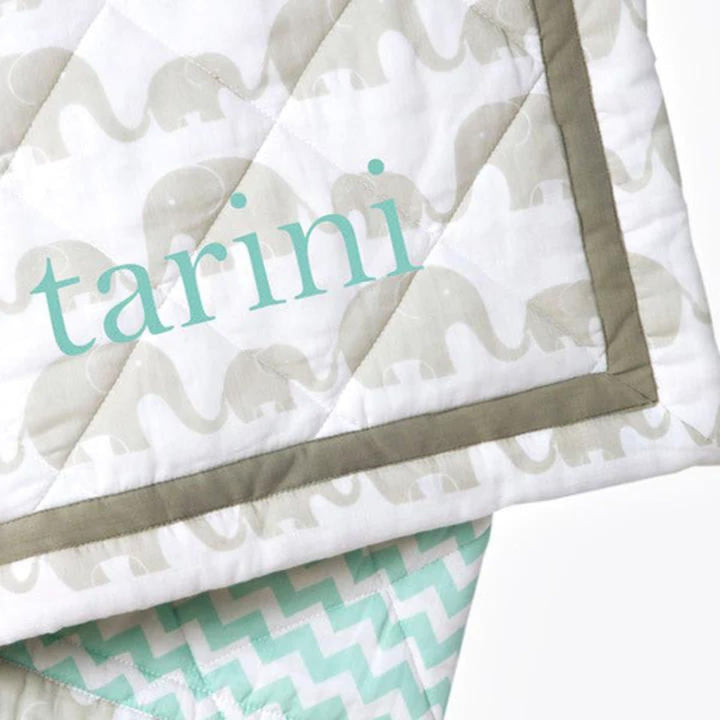 Elephant Parade Mini Cot Quilt Bedding Set For Babies | Cotton | Set Of 4