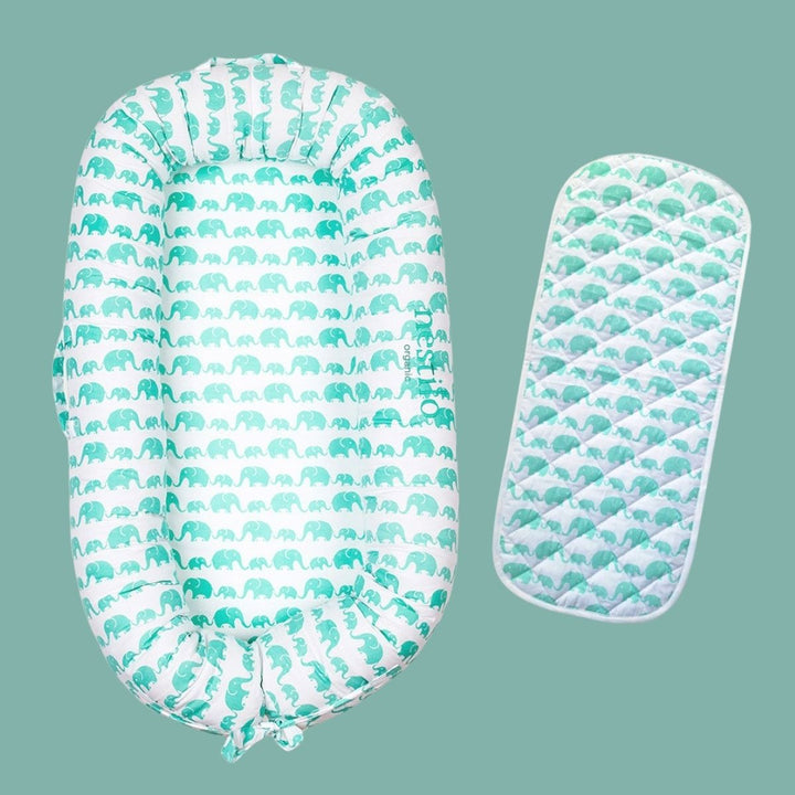 Elephant Parade Soft Mattress For Babies | Sleep Essential | Mint Green