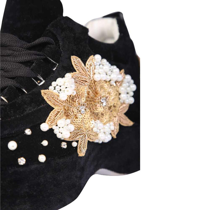 Embellished Women Black Sneakers | For Modern Day Wedding