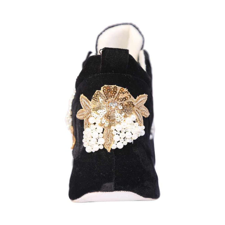 Embellished Women Black Sneakers | For Modern Day Wedding