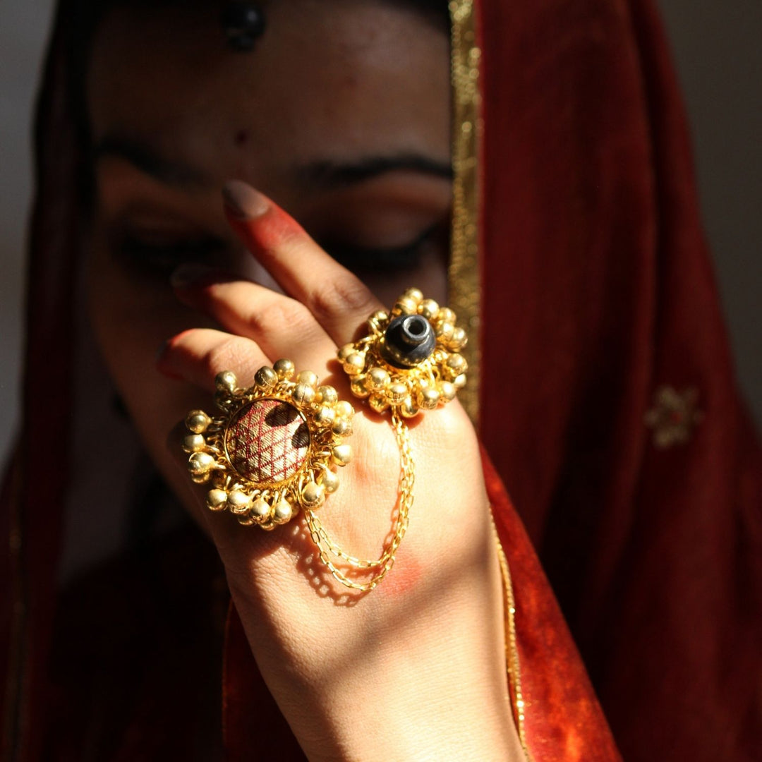 Exquisite Double Ring | Bharatnatyam Folk Dance Inspired | Hand-Crafted