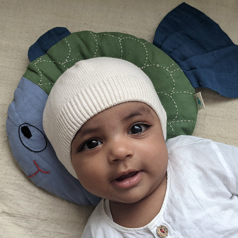 Fish Shape Pillow And Maracas Toy | Hand-Crafted | Newborn Baby Gift Set