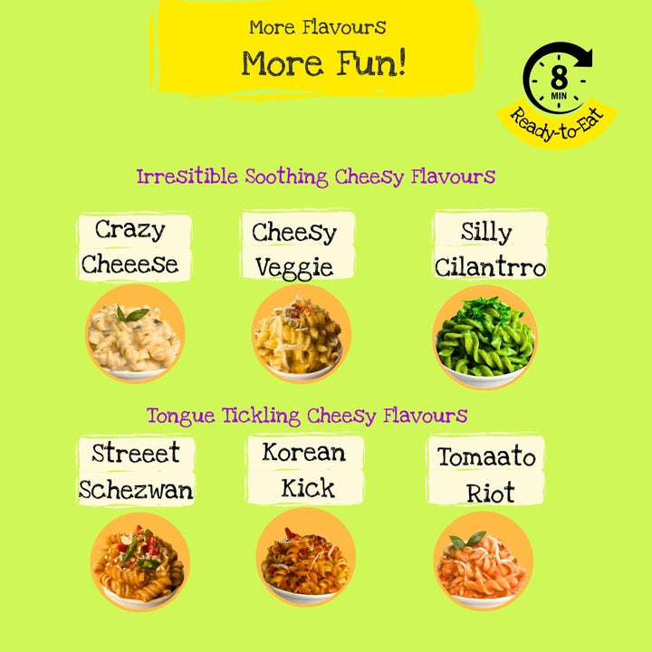 Name a flavour and you have it . Many moods, many occassions, but there's only Instant Pasta - Freeze dried A Little More Pasta in 8 minutes