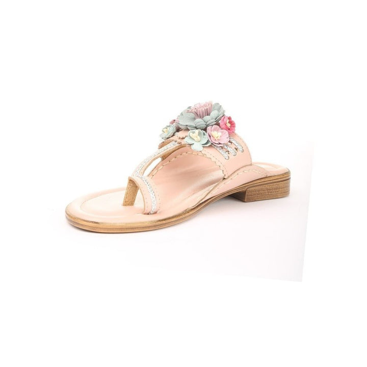 Flesh Pink Kolhapuri | Women Flats | Ornate Design | Bohemian Look