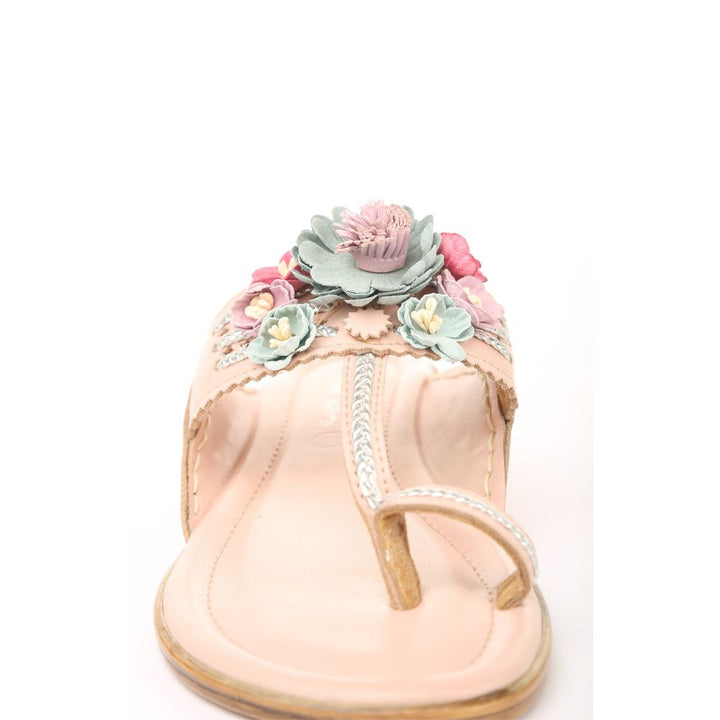 Flesh Pink Kolhapuri | Women Flats | Ornate Design | Bohemian Look