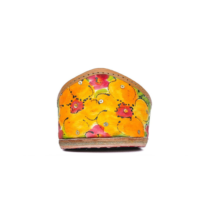 Floral Hand Painted Hibiscus Women Jutti | Dusty Orange
