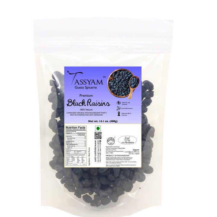 Premium Black Raisins |  Kali Draksh | Sun-Dried & Wild Produce | 400 GM