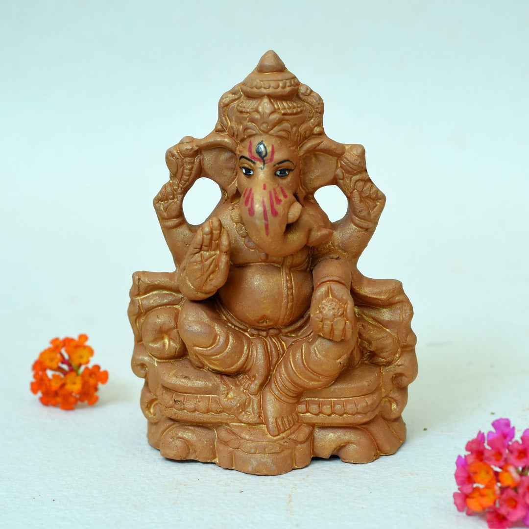 Little Ganesha Idol Puja Kit | Hand-Crafted | Diwali Special Pack Of 4