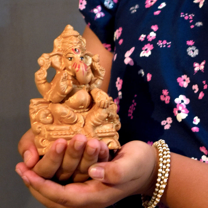 Little Ganesha Idol Puja Kit | Hand-Crafted | Diwali Special Pack Of 4