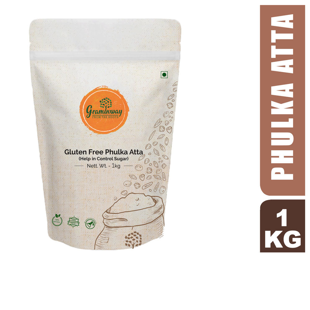 Phulka Atta | Sugar Control & Gluten Free | Rajgira, Jowar, Tapioca Flour Combo | 1 KG