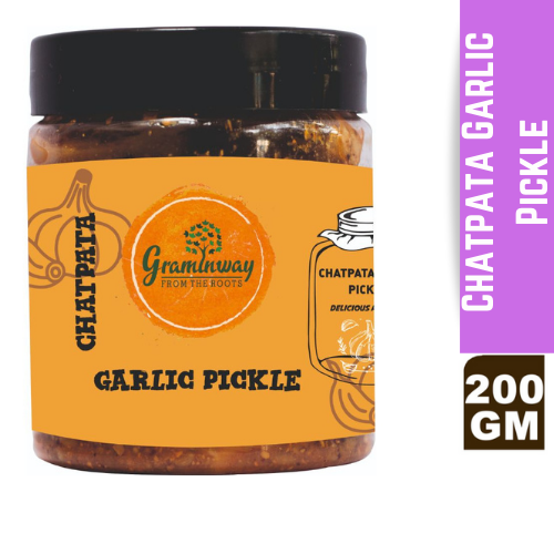 Garlic Pickle | Spicy & Pungent | Goodness of Hand Ponded Spices | Bottle of 200 GM