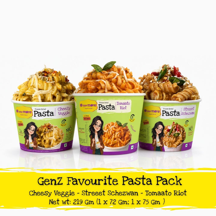 GenZ Favourite Instant Pasta | Cheesy Veggie, Streeet Schezwan & Tomaato Riot