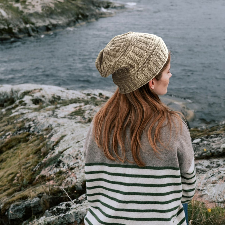 Wooly Cap, Winter Cap, Beige Hand Knitted Woollen Head Cap, Unisex Winter Wear,  hand made, NGO, Artisanal, Community craft of India, Empowering Women