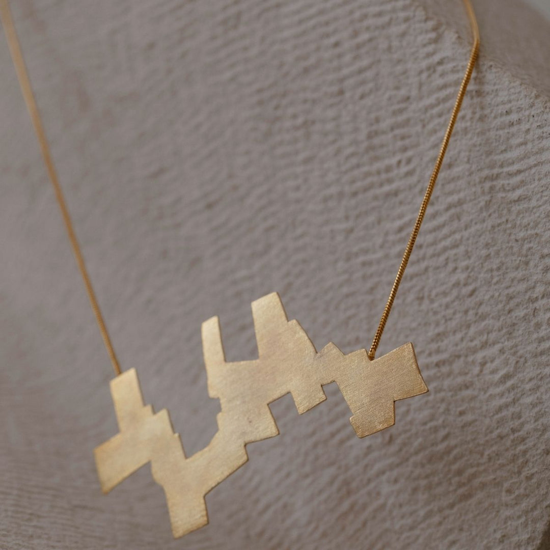 Gold Finish Brass Necklace | Eclectic Design For Modern Women | Stylish 