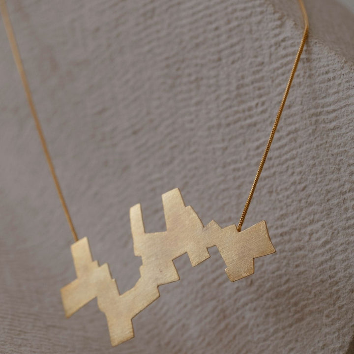 Gold Finish Brass Necklace | Eclectic Design For Modern Women | Stylish 