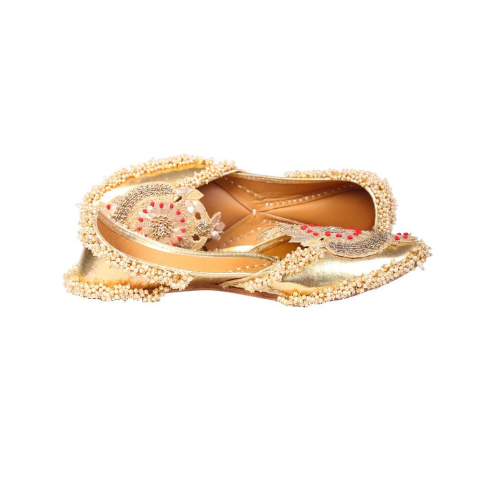 Golden Crown Women Jutti  | Embellished | Festive | Wedding | Golden