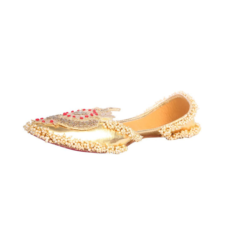 Golden Crown Women Jutti  | Embellished | Festive | Wedding | Golden