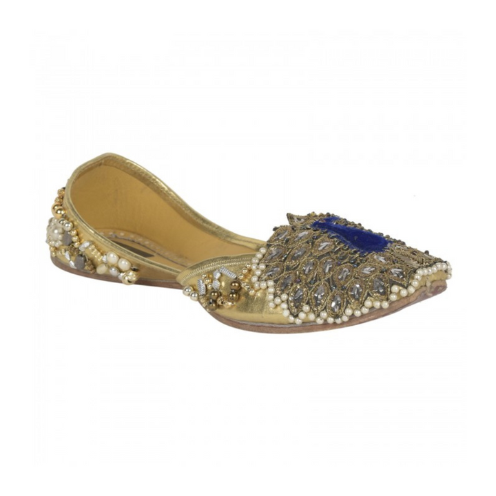 Golden Embellished Jutti For Wedding & Festivities | Women Flats