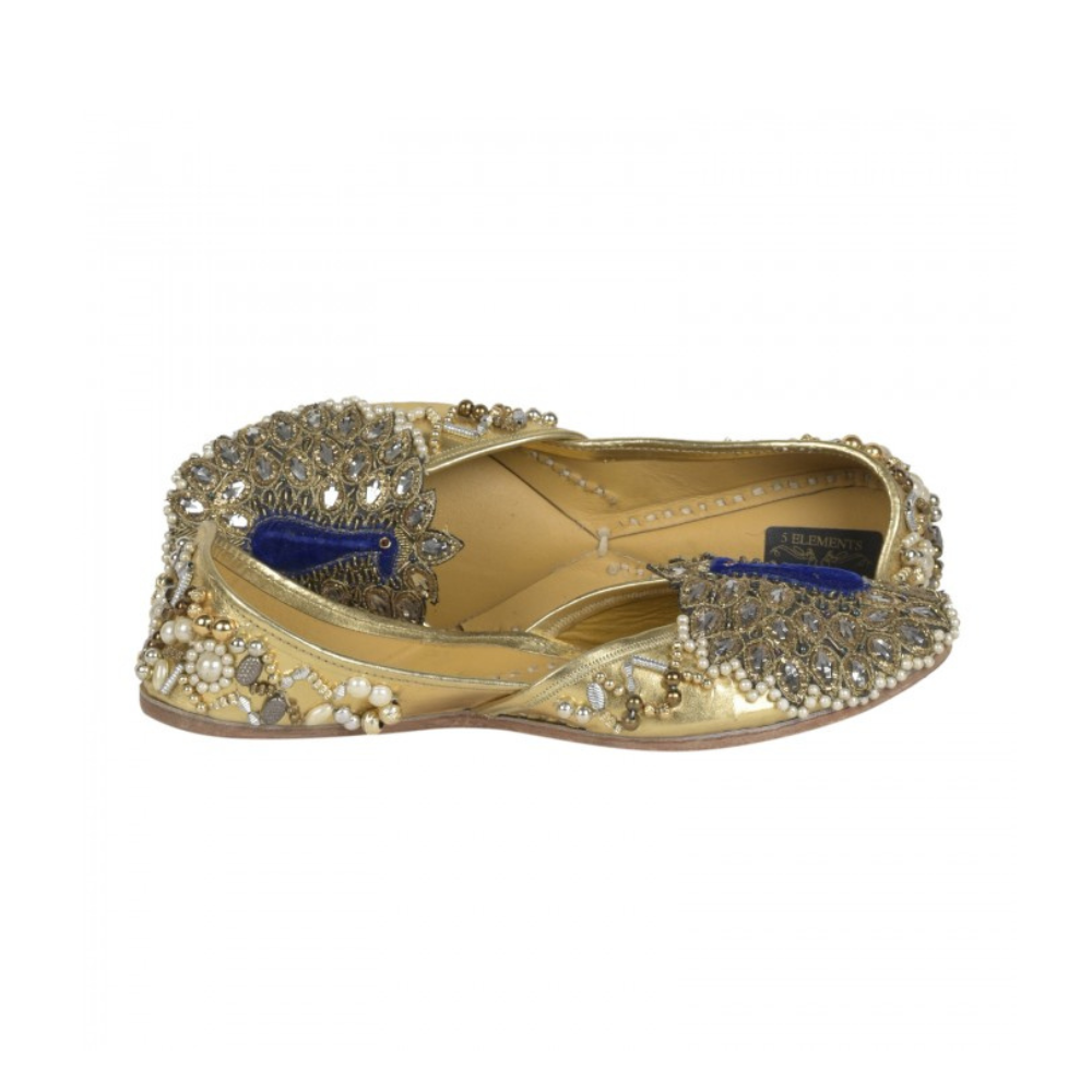 Golden Embellished Jutti For Wedding & Festivities | Women Flats