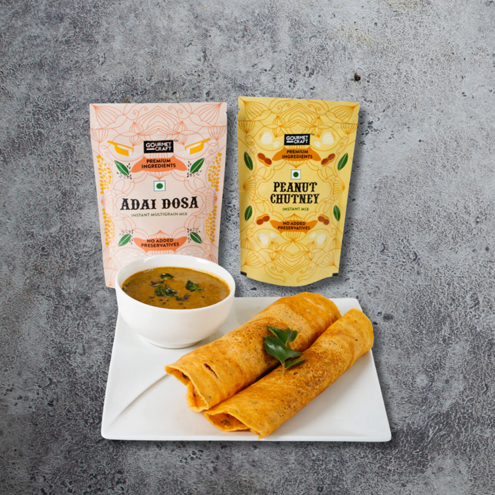 Adai Dosa And Instant Peanut Chutney Pack of 3 | Easy Cook | Protein Rich