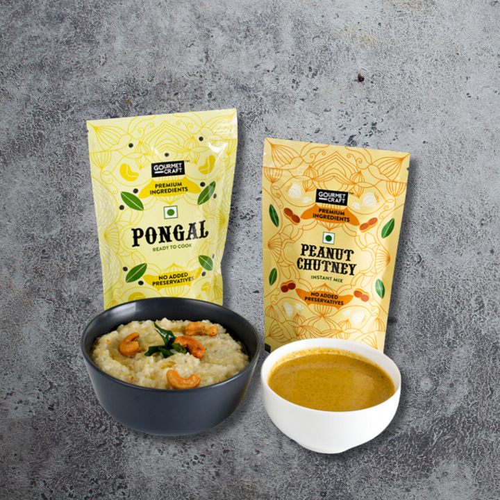 Pongal Mix with Instant Peanut Chutney | Health with Taste | Pouch Pack of 3 | 650 GM