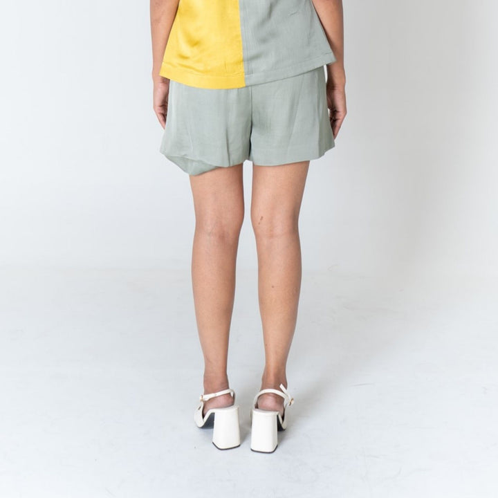 Green Shorts | Bemberg Modal | Contemporary Occasion Wear | Effortless style