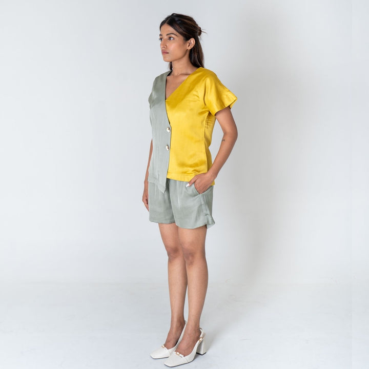 Green Shorts | Bemberg Modal | Contemporary Occasion Wear | Effortless style