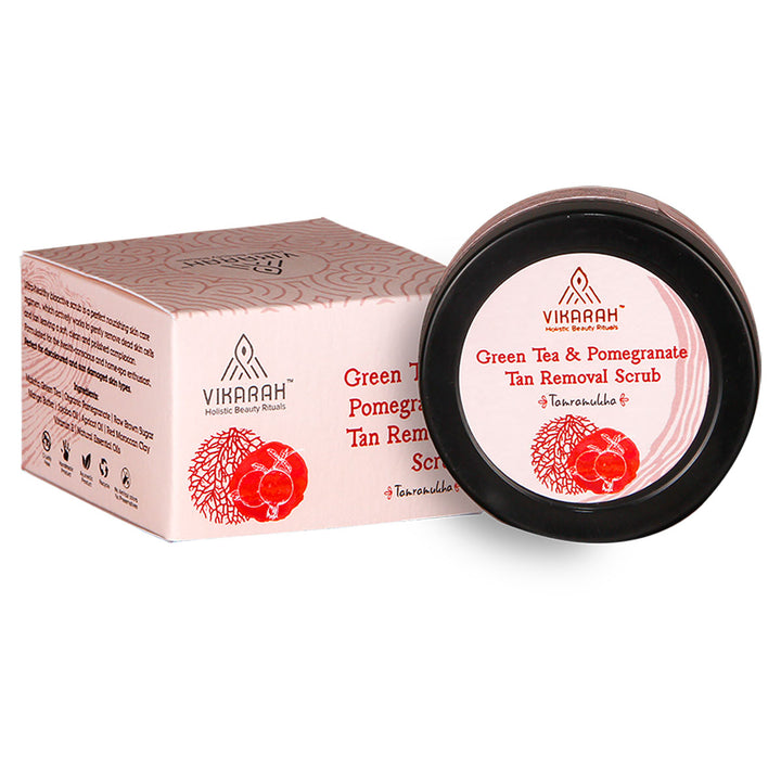 Green Tea & Pomegranate Tan Removal  Scrub | Discoloured & Sun-damaged Skin | 40 GM