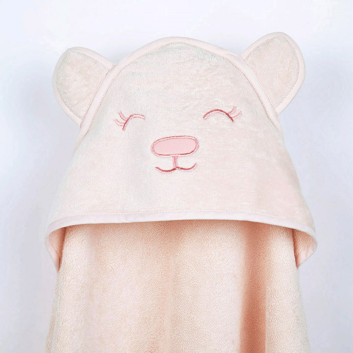 Grrly Bear Hooded Bath Towel For Kids | Cotton | Bath Essentials | Pink